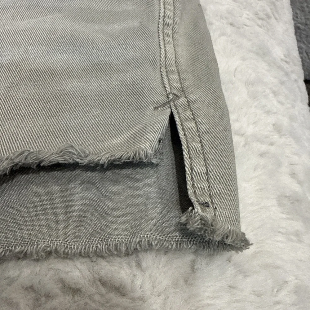 Free People Runaway Slouchy Denim Gray Green Button Fly Shorts Cutoffs Size 29